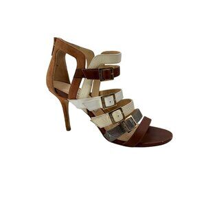 Jimmy Choo Color Block Gladiator Buckle High Heels $1000 Retail